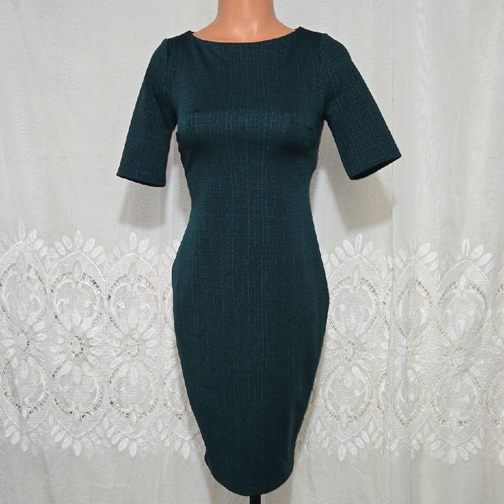 Maternity A Pea in the Pod Dark Teal Midi Dress
